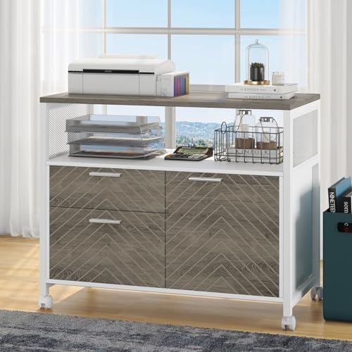 Tribesigns Modern File Cabinet with Drawers for Letter-Sized File and Door, L...