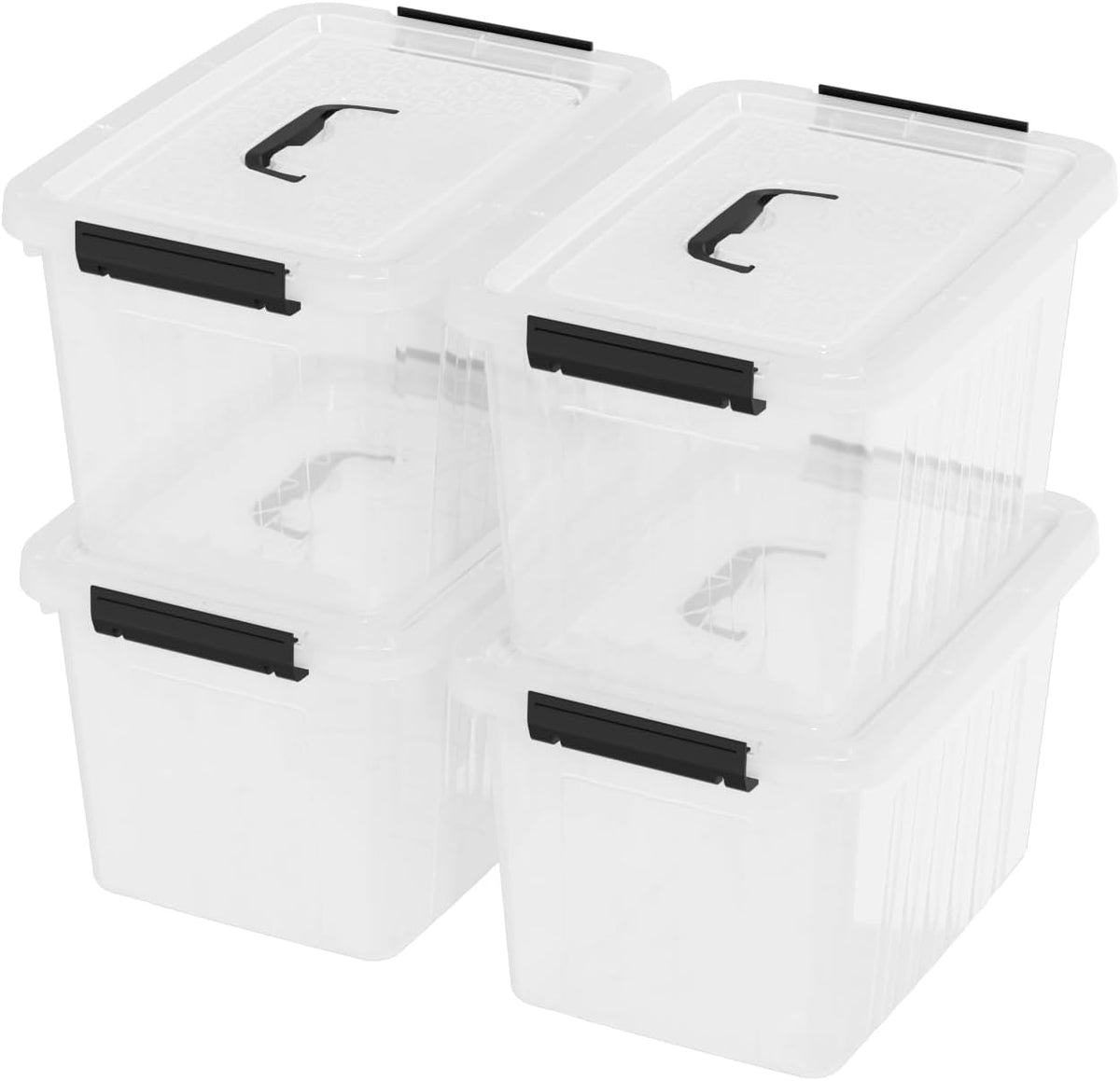 10 quart clear plastic storage box bins with, main product view