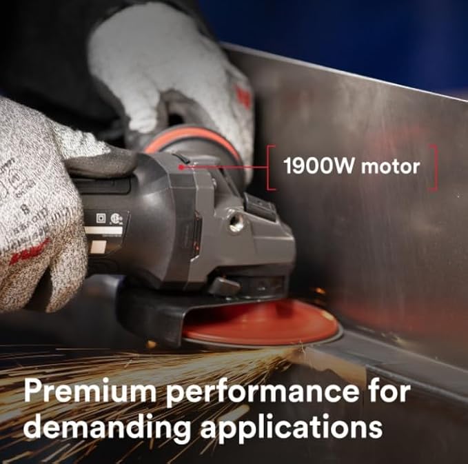3M Electric Angle Grinder, 4.5-5 in Paddle Switch, - Image 3