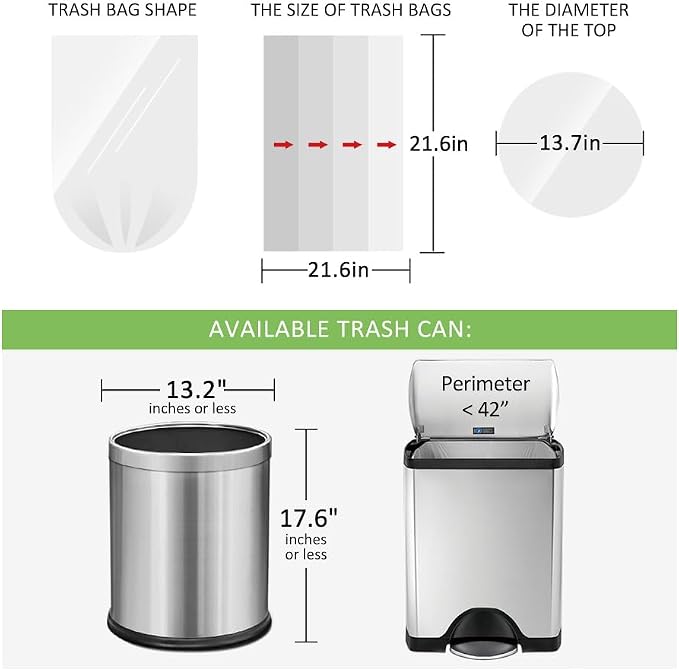 5 Gallon 180 Counts Small Strong Trash Bags Garbage Bags by RayPard, fit 18-20 - Image 2