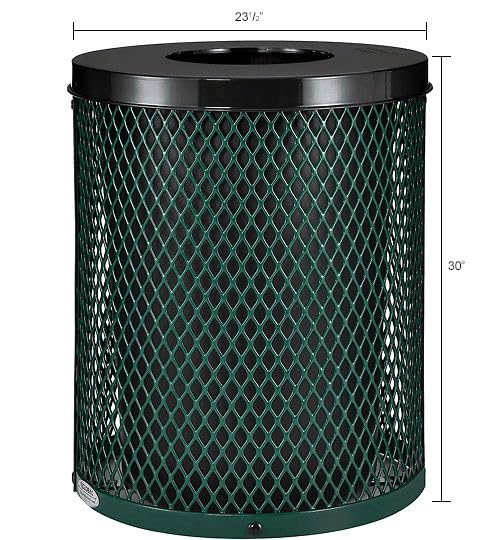 Global Industrial Outdoor Diamond Steel Trash Can - Image 7
