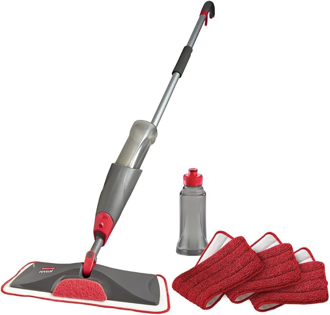 Rubbermaid Reveal Spray Mop Floor Cleaning Kit, 3 Reusable Microfiber Wet Pads by Rubbermaid