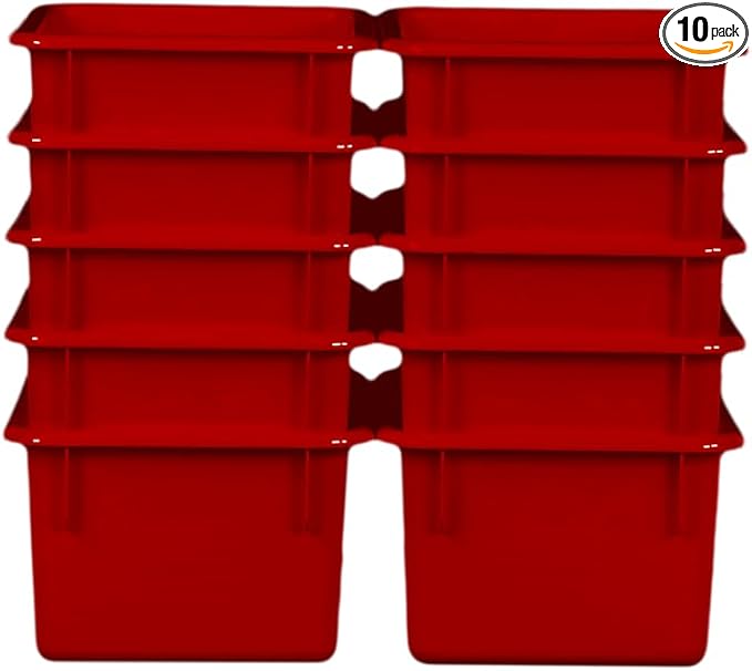 Wood Designs Cubby Storage Bin, Heavy Duty Plastic Containers by Unknown