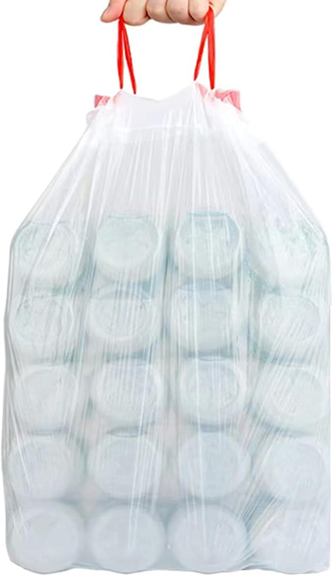 Trash Bags 17-18 Gallon Drawstring Garbage 26x33 inches Heavy Duty Plastic - Image 3