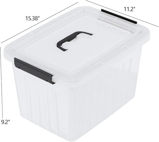 4 Packs 20 L Clear Plastic Storage Bins, Stackable Organizer Containers - Image 2