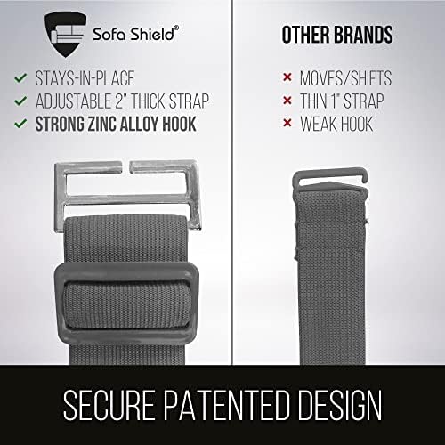 Sofa Shield® Couch Slip Covers for Dogs, Reversible Furniture Protector with Strap, Stain and Tear Resistant Cushion Cover, 70 inch Seat, Machine Washable Slipcover Dog Pets Cats, Charcoal