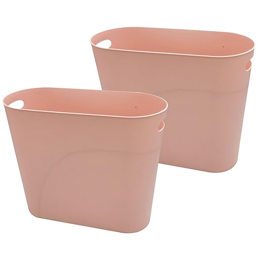 Small Trash Can Plastic Bathroom Wastebasket 3.2 Gallon Slim Garbage Container by ROYFACC