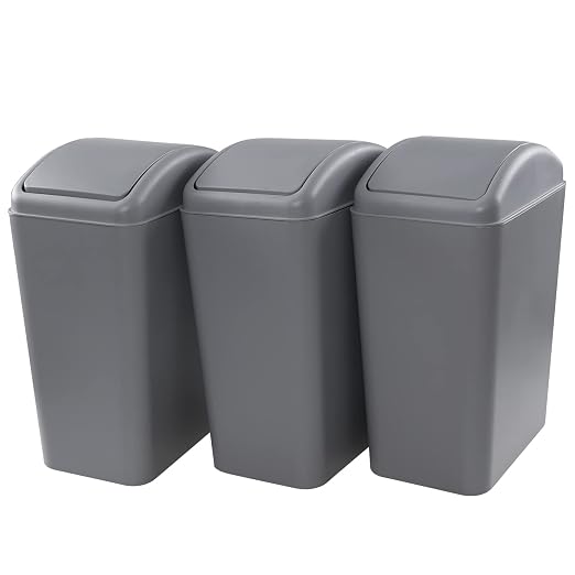 3 Pack 4.5 Gallon Plastic Garbage Can by Sosody
