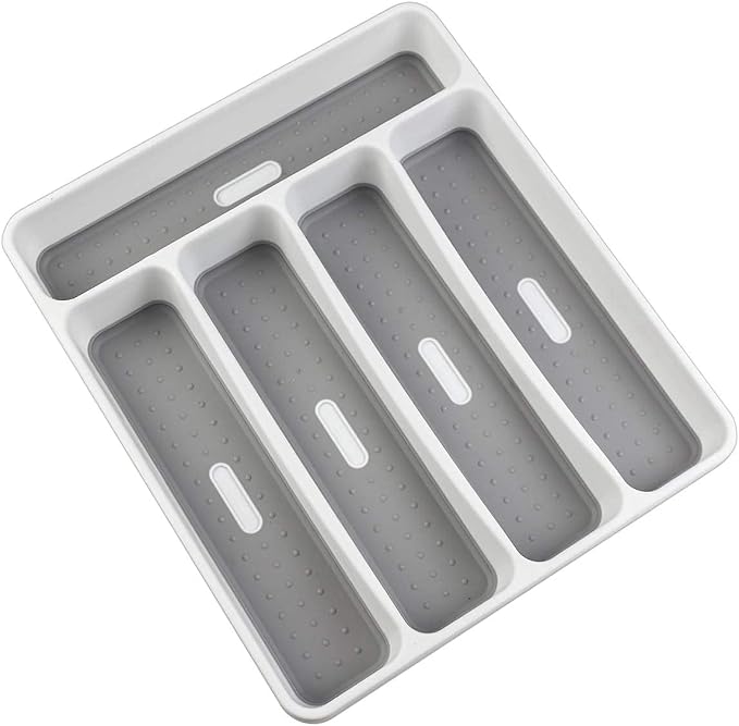 LeMuna Silverware Tray for Drawer, Plastic Cutlery Tray Kitchen Drawer Organizer - Image 6