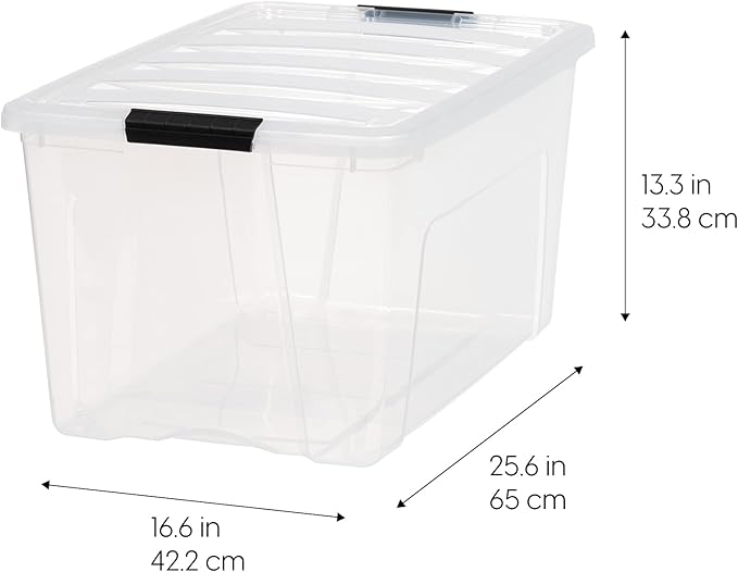 IRIS USA 72 Qt Stackable Plastic Storage Bins - Image 2