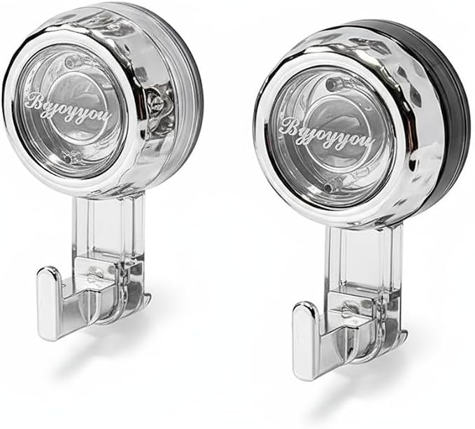 2 pcs Rotate Vacuum Suction Cup Hooks, Heavy Duty Suction Cups 20 lb, Removable by RPS-IND