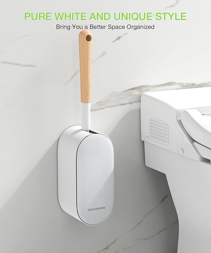 Wooden Toilet Brush, OSCIOSS Toilet Brush and Holder Set - Image 7