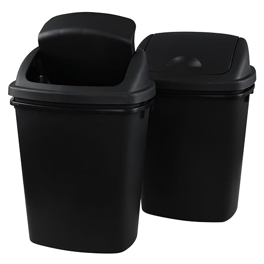 Zopnny 8 Gallon Plastic Swing Top Garag Bin, Lidded Wastebasket Trash Can by Zopnny