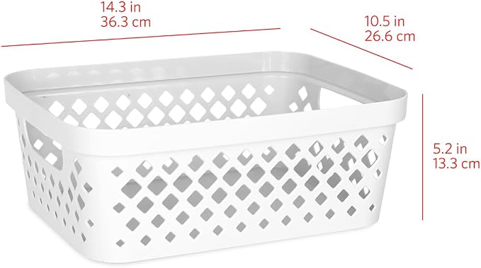 Glad Plastic Storage Basket Set, Value Pack of 6 | Open Storage Bins - Image 5