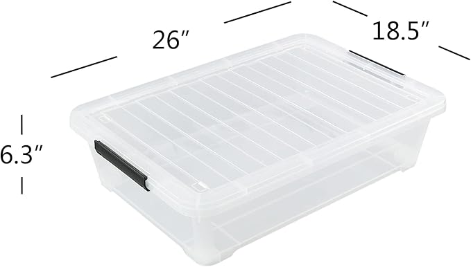 3-Pack Plastic Under bed Storage Box, 40 Quart - Image 2