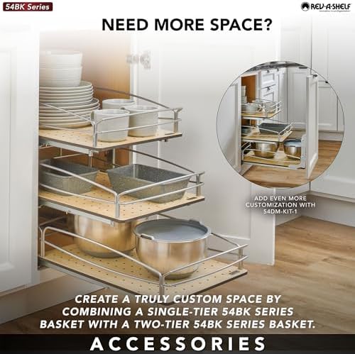 Rev-A-Shelf Pull Out Kitchen Cabinet Storage Organizer with Solid Bottom and ...