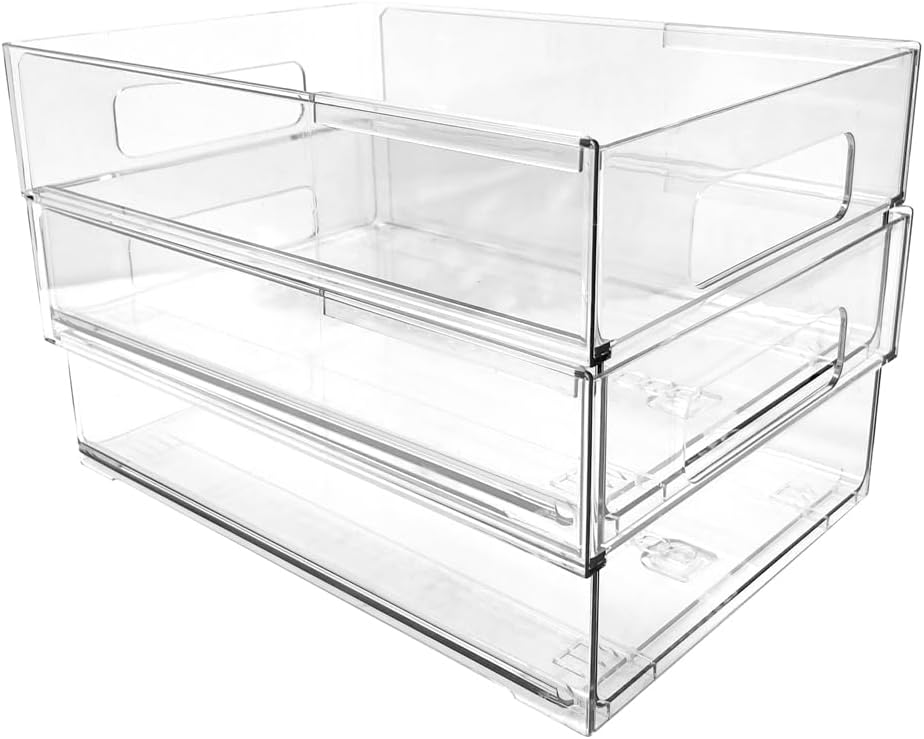 Isaac Jacobs 2-Pack Clear Expandable Storage Bins - Medium