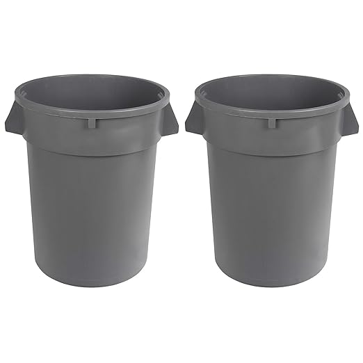 Amazon Basics Heavy Duty Durable Round Trash Can, 32 gallon by AmazonBasics