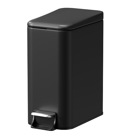 Small Trash Can with Lid Soft-Close, 6 L/1.6 Gal Bathroom Garbage Can with by Halituny