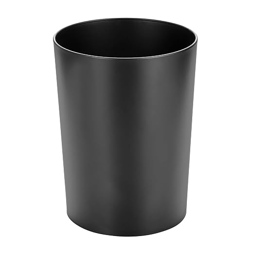mDesign Stainless Steel Round Metal Trash Can, Small 2.8 Gallon Wastebasket - Image 5