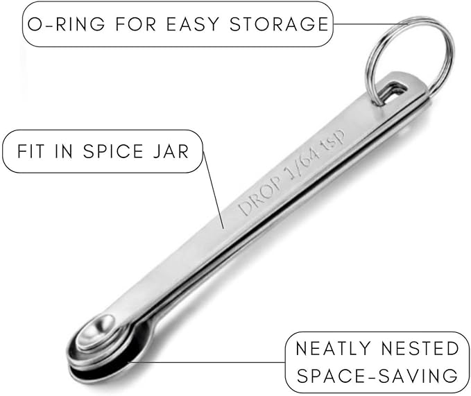 5Pcs Teaspoon Measuring Spoons, 1/4 tsp, 1/8 tsp, 1/16 tsp, 1/32 tsp, 1/64 tsp - Image 6