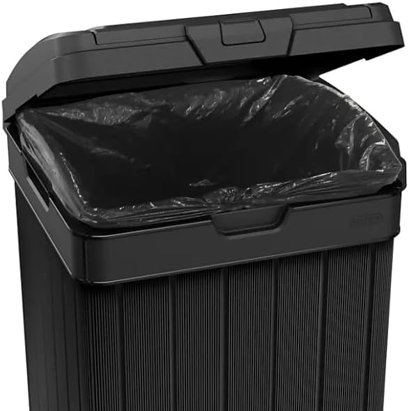 Outdoor Trash Can with Hinged Lid, 33 Gallon Capacity, Built-in Handles - Image 3