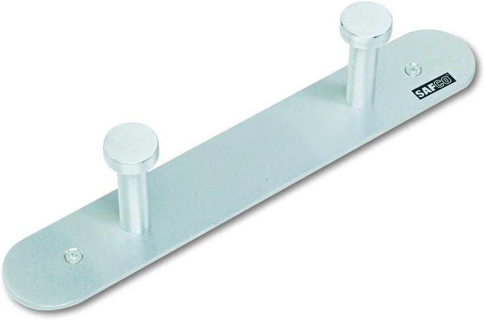 Safco Nail Head Wall Coat Rack - Durable Metal Satin Aluminum Hooks - Easy In...