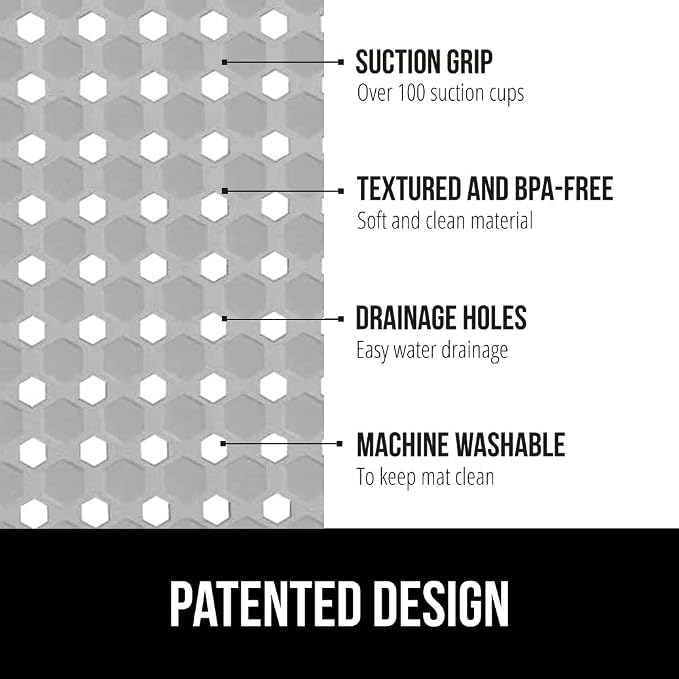GORILLA GRIP Patented Square Shower Stall Mat, Small Bathtub Floor Mats - Image 2