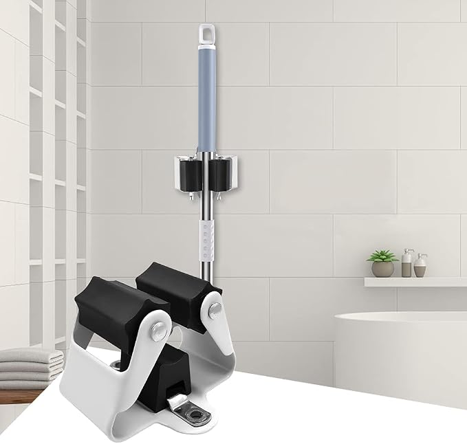 3-H Broom Hanger, Mop Holder Wall Mount 20 Pack, Broom Holder Wall Mount - Image 2