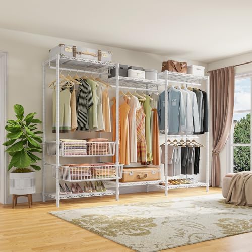 VIPEK V10 Heavy Duty Clothes Rack Wire Garment Rack Cloaet System, White