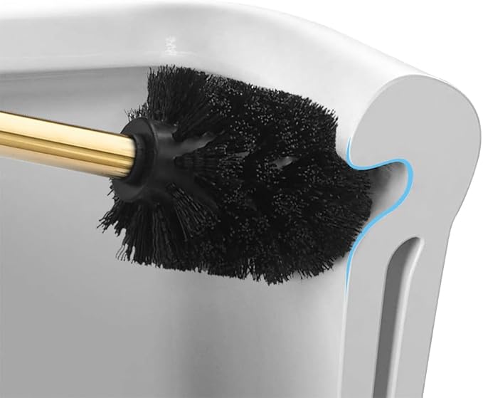 Toilet Brush and Holder Set Gold Stainless Steel, 304 Heavy Duty Round Toilet - Image 6