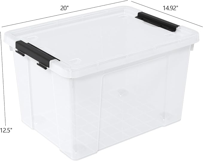 Set of 4 50 L Stackable Plastic Storage Container - Image 2