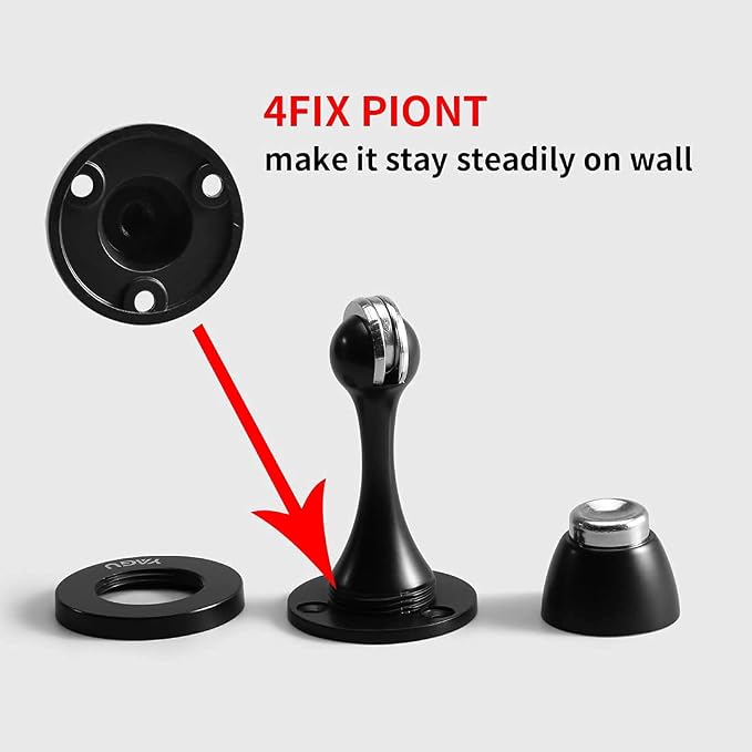YAGU Door Stopper 6 Pack Magnetic Door Stops, Zinc Alloy Matte Black Door Catch - Image 4