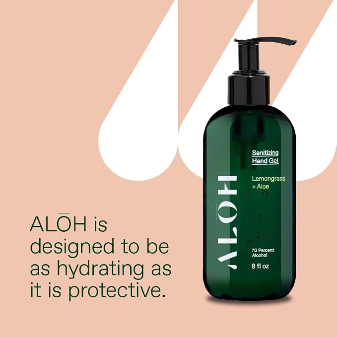 ALŌH Sanitizing Hand Gel 2-pack | Lemongrass + Aloe | 70% Alcohol Hydrating - Image 6