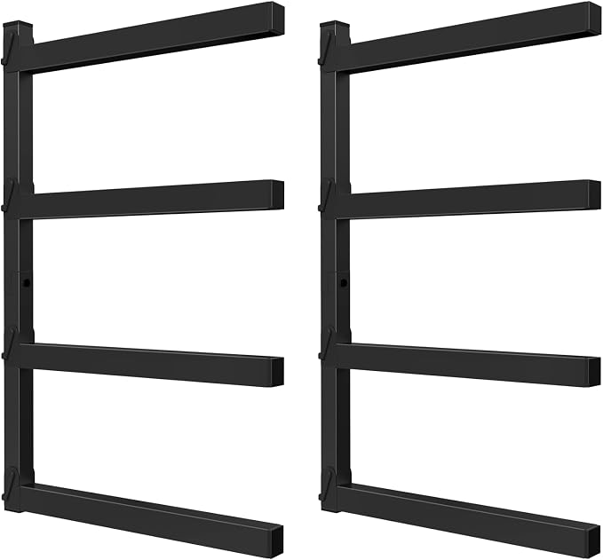 NANANARDOSO Wall Mount Wood Organizer and Lumber Storage, Heavy Duty Metal Shelf by NANANARDOSO