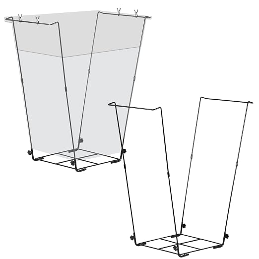 2 pcs Metal Trash Bag Holder, Outdoor Metal Leaf Bag Holder Stand, Garbage Bag by Sibosen