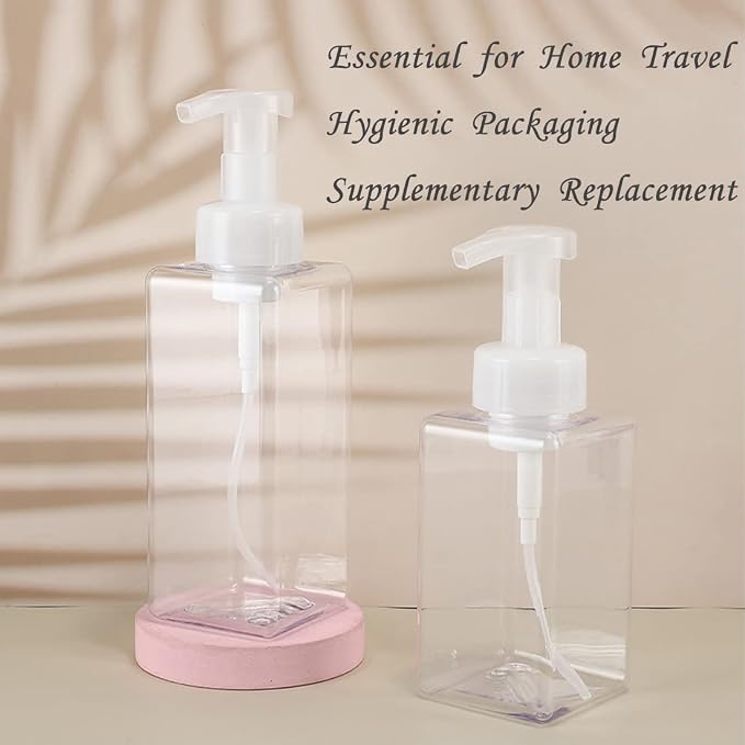 Foaming Soap Dispenser, 450ml Refillable Modern Square Pump Bottle - Image 3