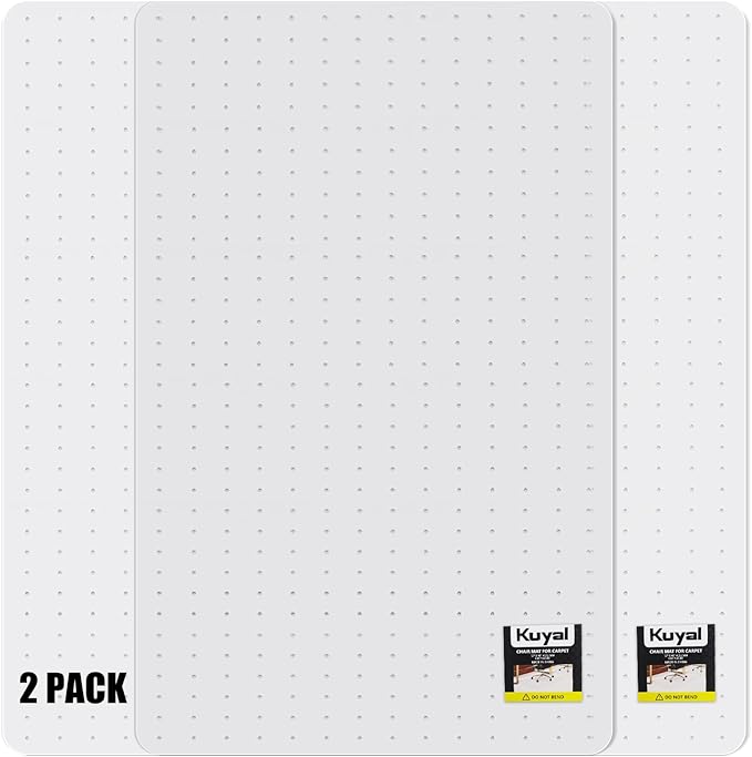 Kuyal Office Chair Mat for Carpet, 2 Pack 48x 60 Clear Heavy Duty Computer by Kuyal