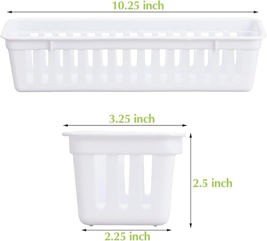 Domensi 12 Pack Slim Plastic Storage Baskets Tray - Image 2