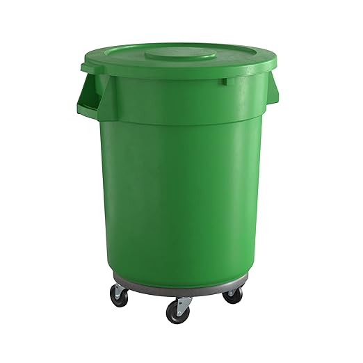 32 Gallon Green Round Commercial Trash Can by Krollen+Industrial
