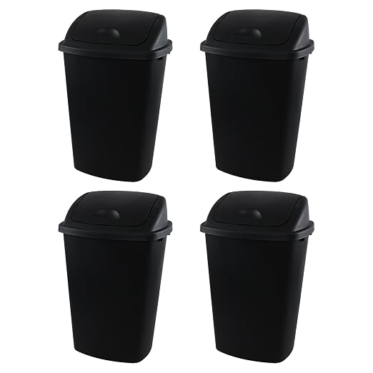 13 Gallon Black Outdoor Garbage Can