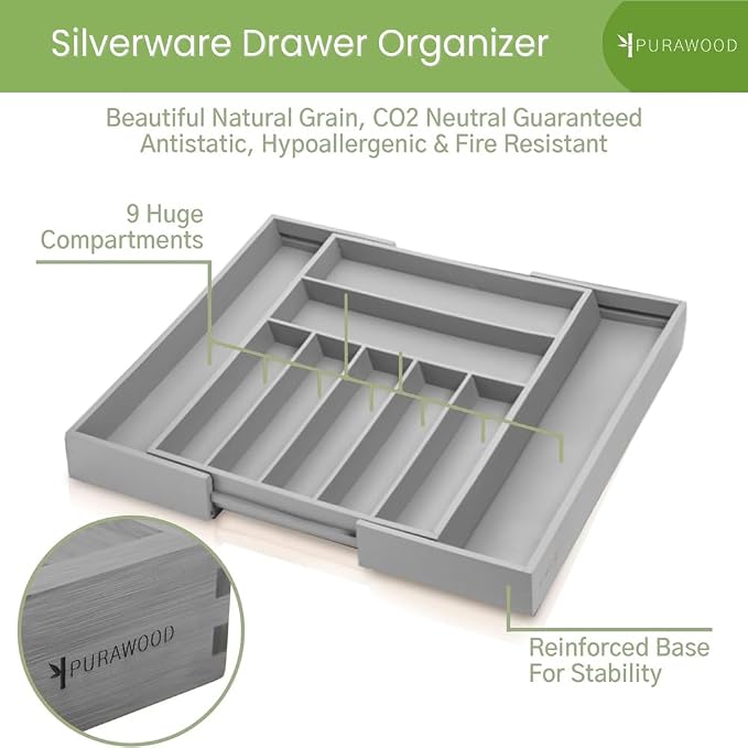 Purawood Bamboo Drawer Organizer - Image 3