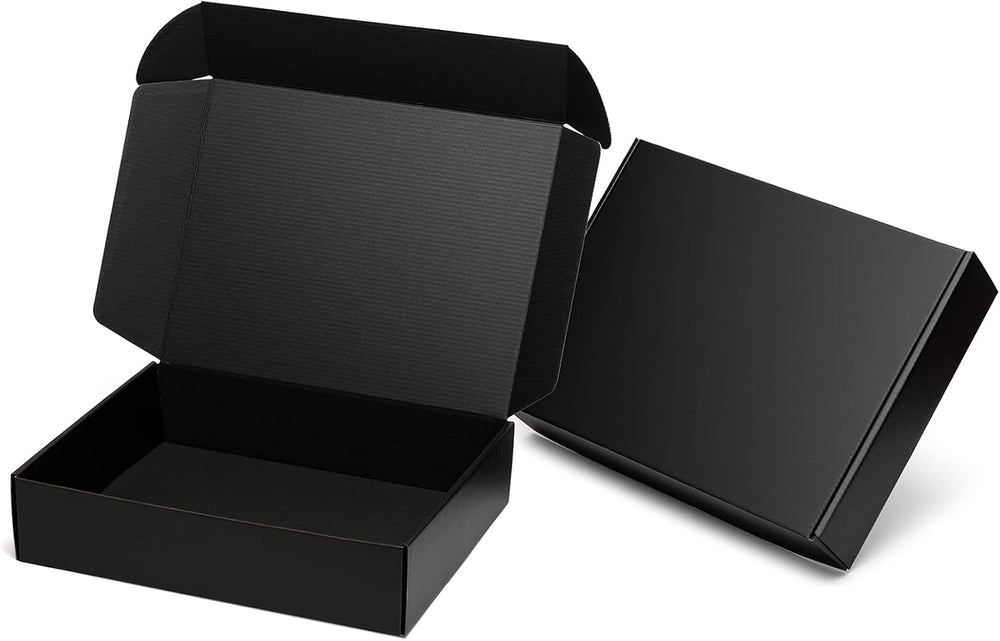 Mcfleet 13x10x3" Black Shipping Boxes - Corrugated Cardboard Mailing Box...
