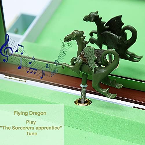 Enchantmints Dragon Boys Jewerly Box Spins to Music 3 Pullout Drawers Treasur...