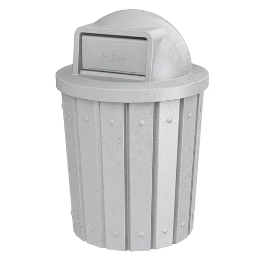42 Gallon Slated Circle 100% Recycled Plastic Heavy Duty Outdoor Trash Can by SturdyEssentials