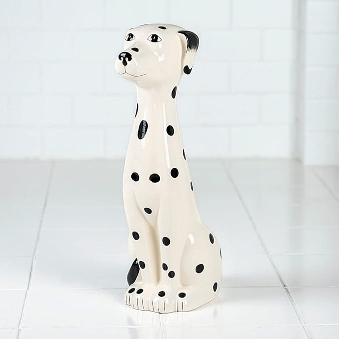 Allure Home Creation Dalmatian Dog White & Black 2-Piece Ceramic Toilet Brush - Image 7