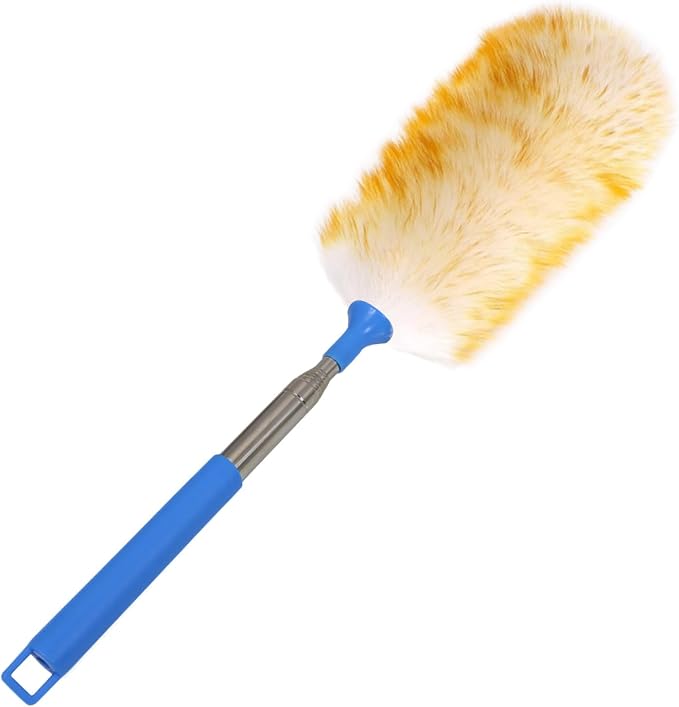 Wool Lambswool Extendable Cleaning Brush Duster 21.2-51.2in, Anti-Static by Rochix+