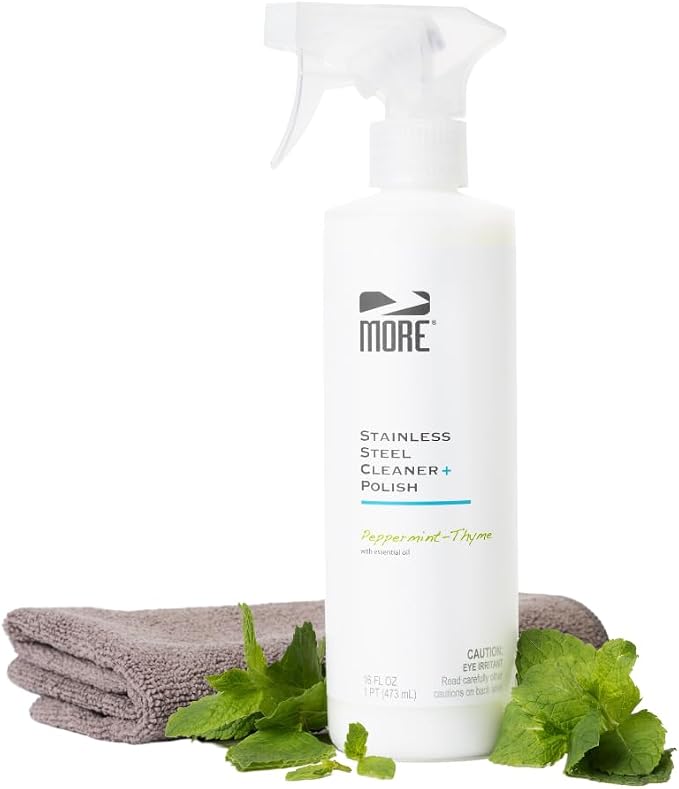 MORE - Stainless Steel Cleaner & Polish Spray + Microfiber Cloth - Stainless by MORESurfaceCare