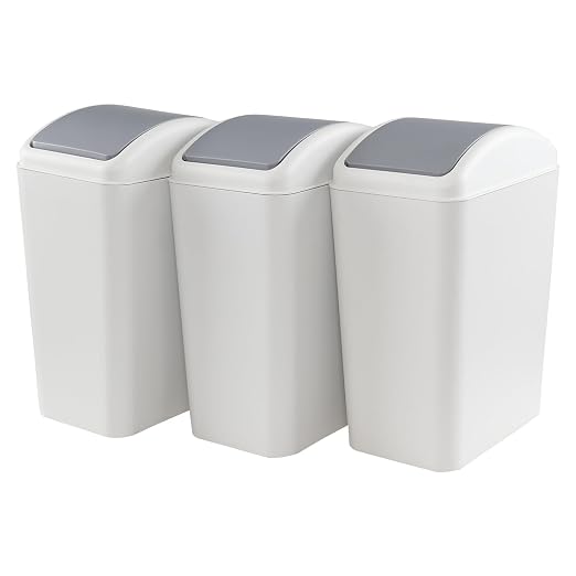 4.5 Gallon Swing Top Garbage Can, Plastic Trash Bin by Sosody