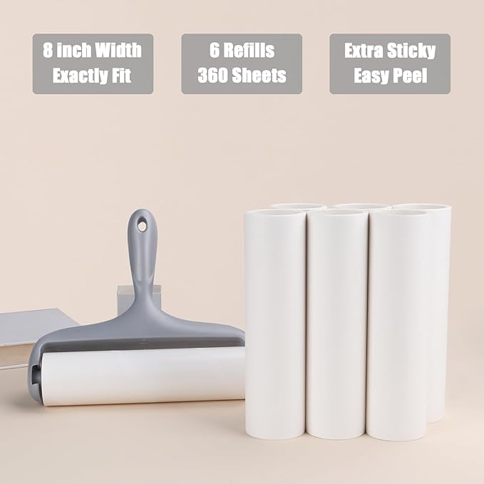 8 inch Large Surface Lint Roller Refills - Image 3